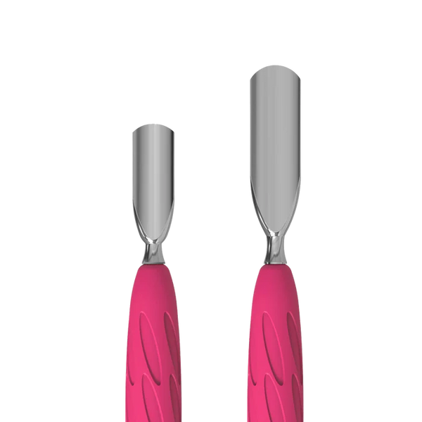 Staleks Pro UNIQ 10 TYPE 1 Gummy Manicure Pusher with Silicone Handle Wide Rounded Pusher + Narrow Rounded Pusher PQ-10/1