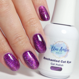 Enchanted Violet Cats Eye Gel Polish - Blue Amber Nails 15ml Each