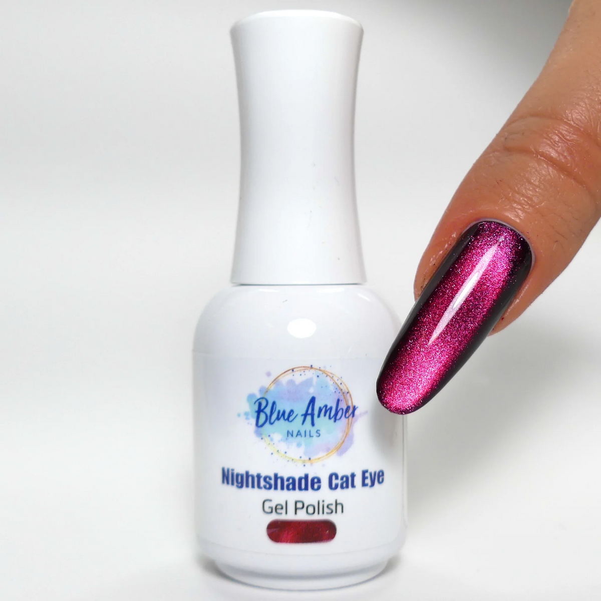 Nightshade Ruby Red Cats Eye Gel Polish - Blue Amber Nails 15ml Each Main image