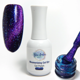 Mesmerizing Purple Cats Eye Gel Polish - Blue Amber Nails 15ml Each