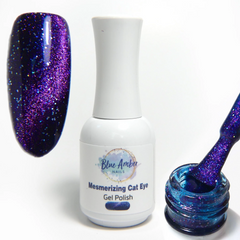 Mesmerizing Violet/Blue Cats Eye Gel Polish - Blue Amber Nails 15ml Each