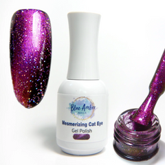 Mesmerizing Pink Cats Eye Gel Polish - Blue Amber Nails 15ml Each