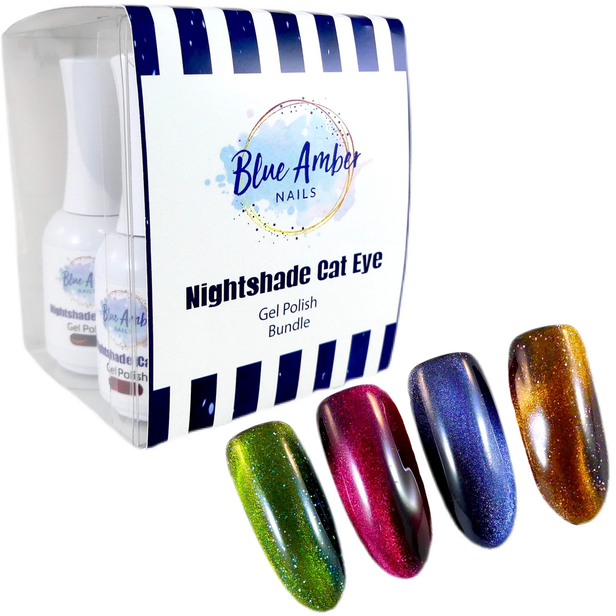 Nightshade Cats Eye Bundle  - Blue Amber Gel Polish 15ml Each Main image