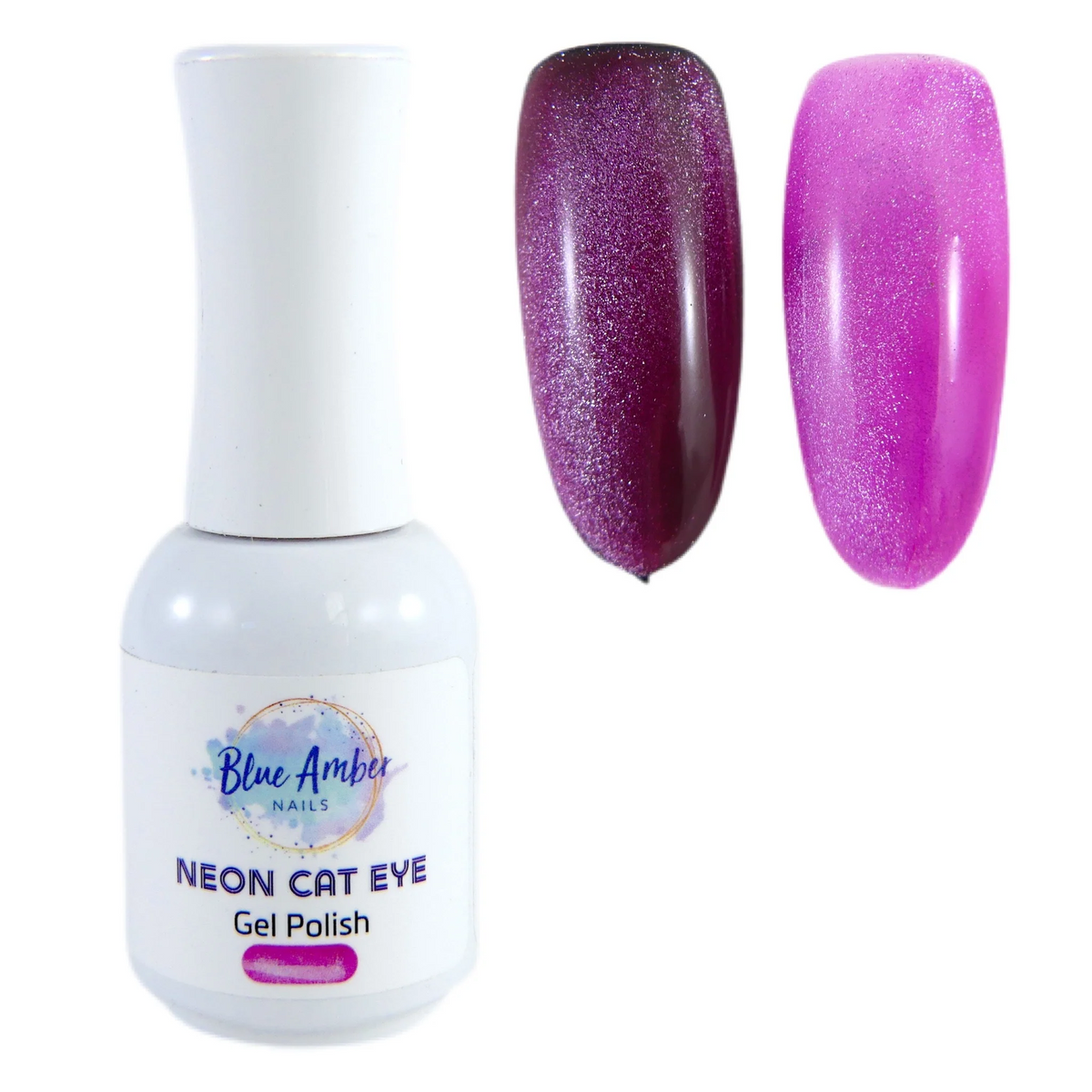 Neon Pink Cats Eye Gel Polish - Blue Amber Nails 15ml Each Main image