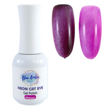 Neon Pink Cats Eye Gel Polish - Blue Amber Nails 15ml Each