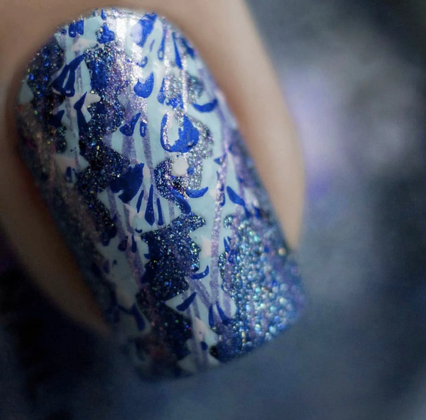 Blooming Sea (CjS-199) Etched Nail Art Stamping Plate -  CJS Medium Stamping Plate