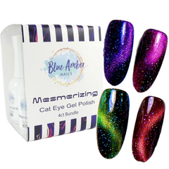 Mesmerizing Cats Eye Bundle  - Blue Amber Gel Polish 15ml Each