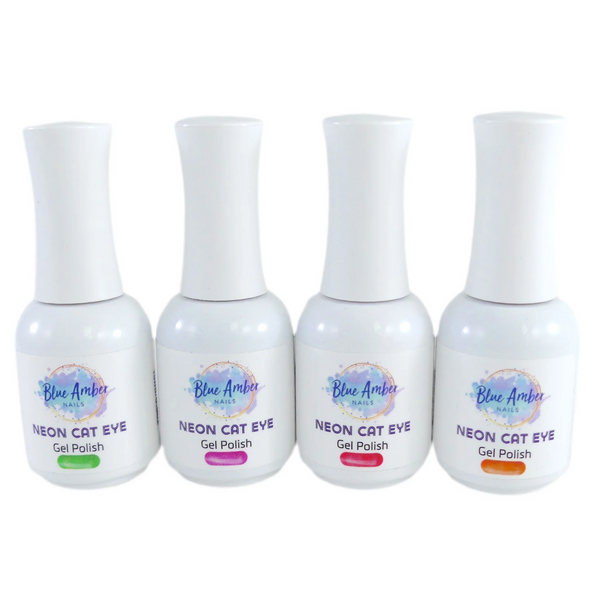 Neon Cats Eye Bundle  - Blue Amber Gel Polish 15ml Each