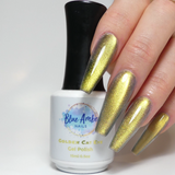 Metallic Golden Cats Eye Gel Polish - Blue Amber Nails 15ml Each