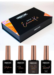 HEMA Free Soft Gel Kit 3-Step Soak Off Nail Extension System with Bonus Gel Top Coat (4 piece set total)- Uber Chic Beauty