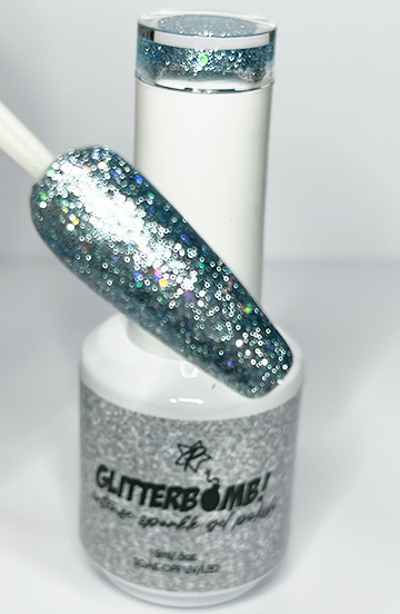 Glitter Bomb Gel Polish!  Sterling Silver Main image
