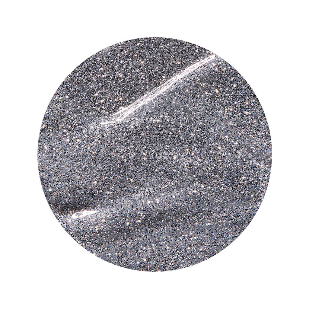 en Vogue three-nines-fine micro-silver glitter gel polish for professional nails and extensions swatch