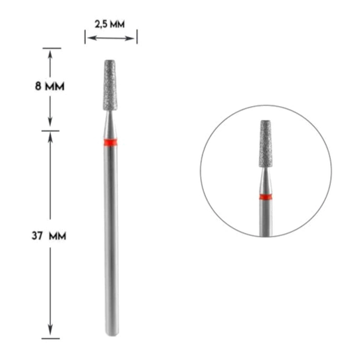 Staleks Diamond Nail Prep Drill Bit "FRUSTUM" Red Diameter 2.5/8MM - FA70R025