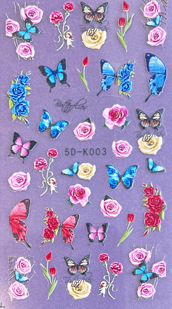 Textured Decals - Butterflies & Roses Textured Decals # K 003 Main image