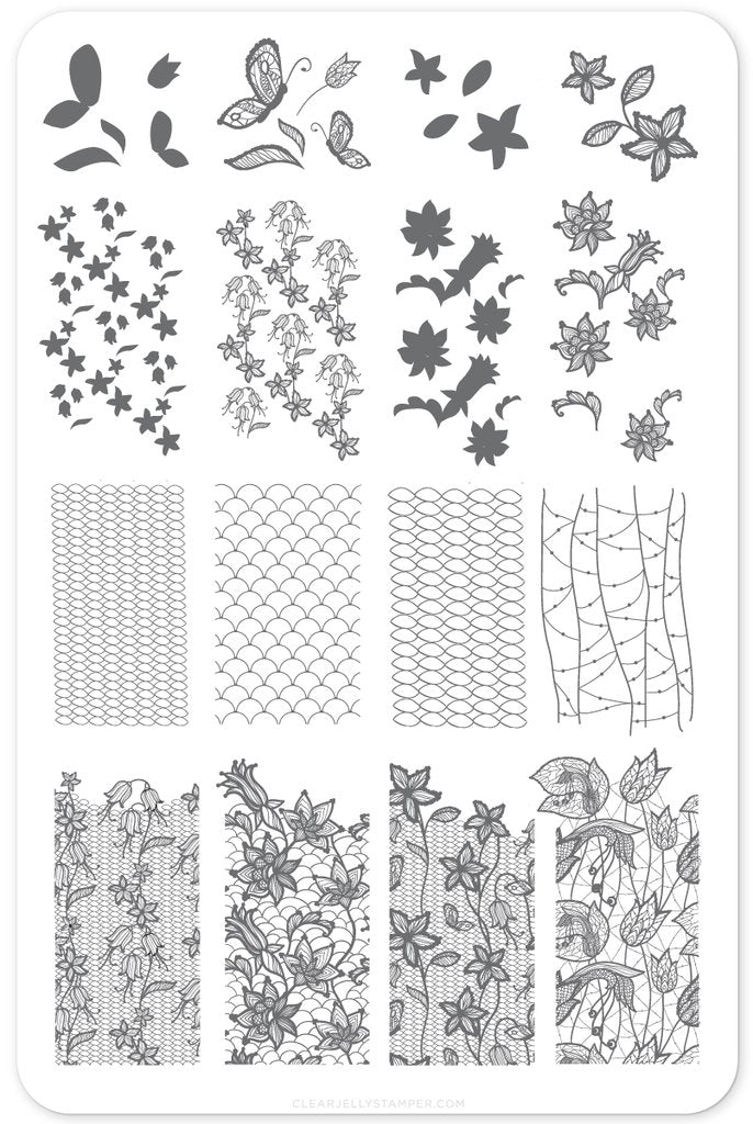 Feeling Lacy (CjS-51) - Clear Jelly Stamping Plate
