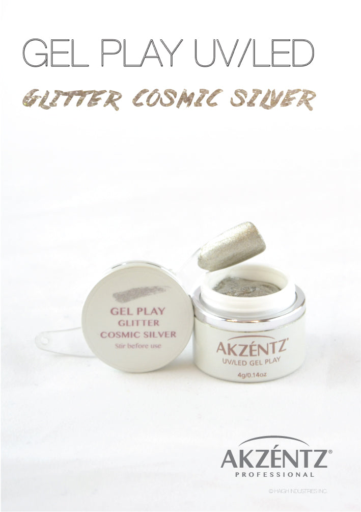 Glitter Cosmic Silver Metallic- Akzentz Gel Play UV/LED Secondary image