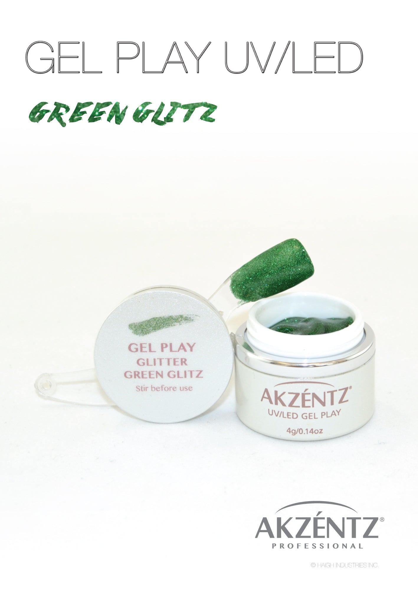 Glitter Green Glitz - Akzentz Gel Play UV/LED