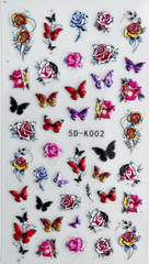 Textured Decals - Butterflies & Roses Textured Decals # 002