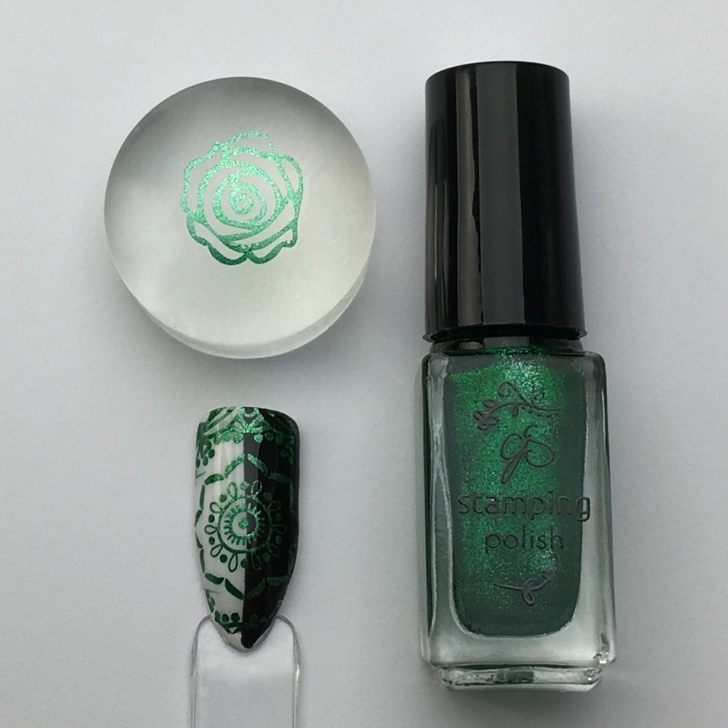 #61 Glitzy Evergreen Stamping Polish