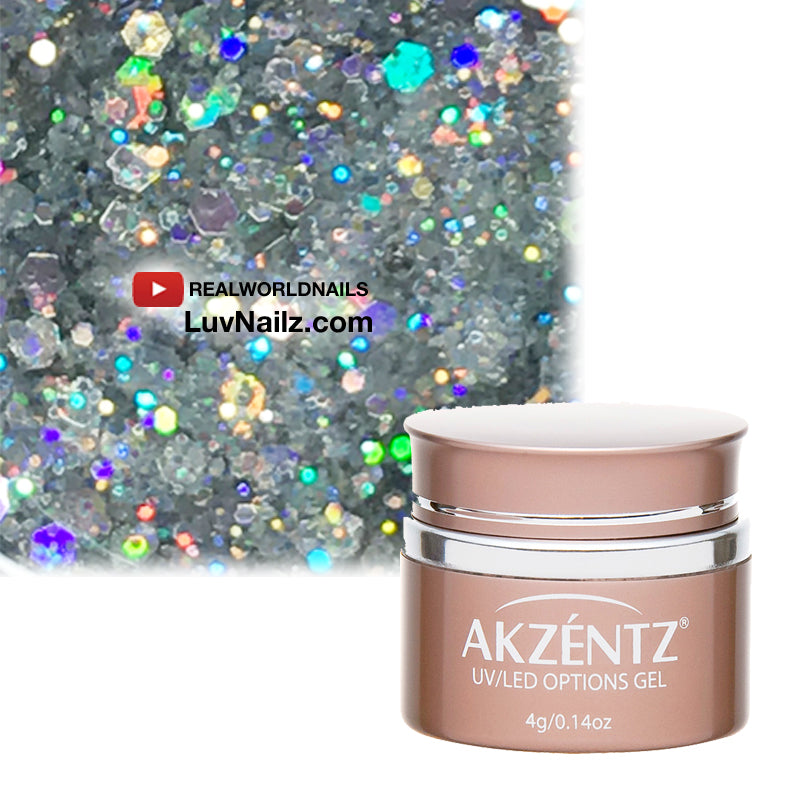 Aurora Silver Glitter Gel - Options UV/LED Secondary image