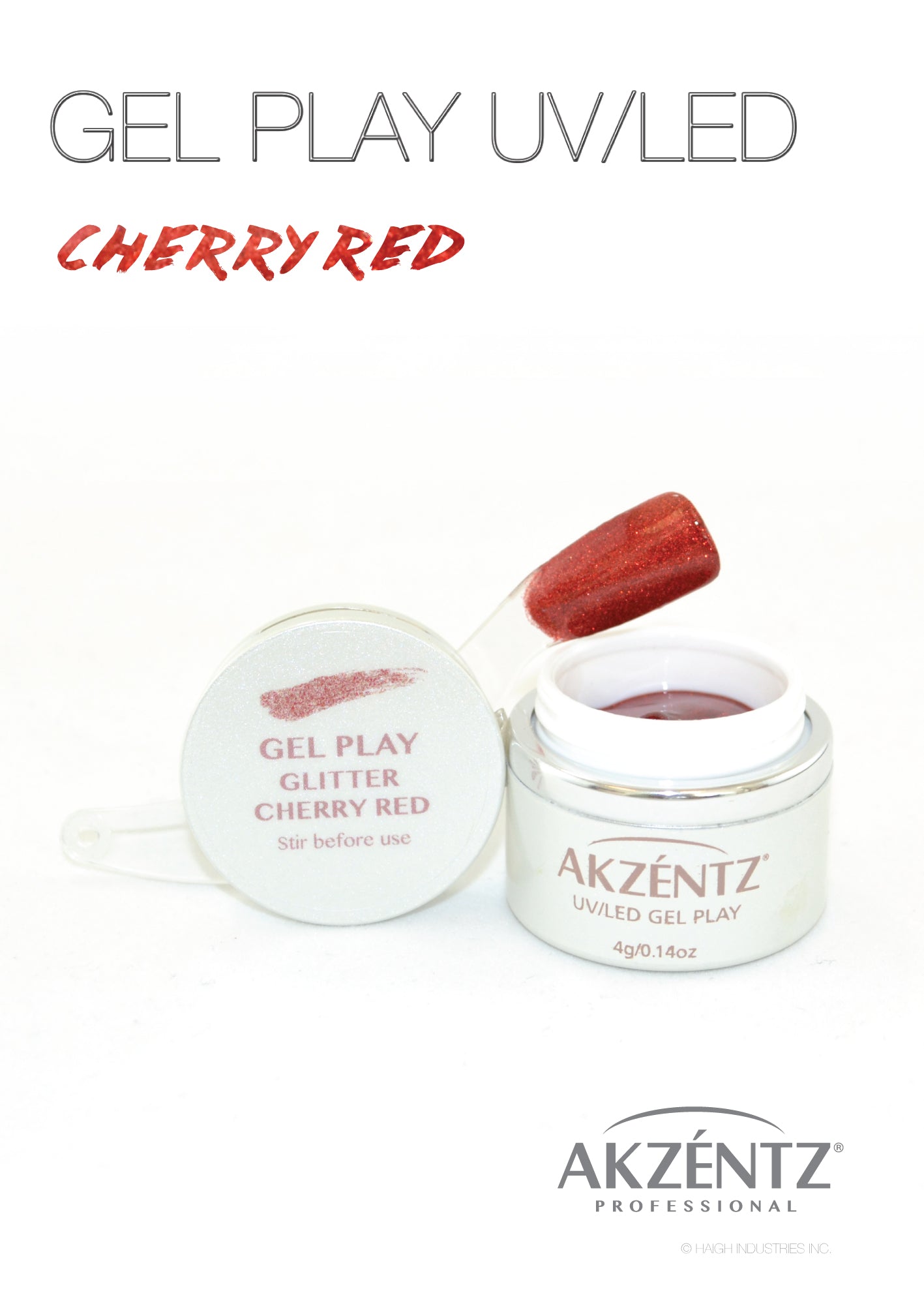 Glitter Cherry Red - Akzentz Gel Play UV/LED Secondary image