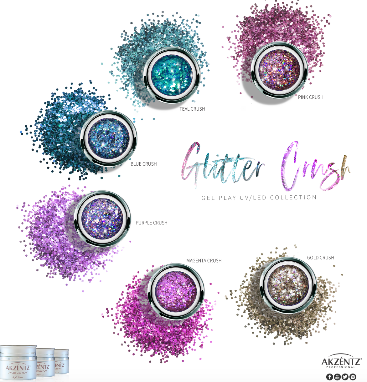 Gold Crush Glitter Gel - Akzentz Gel Play UV/LED