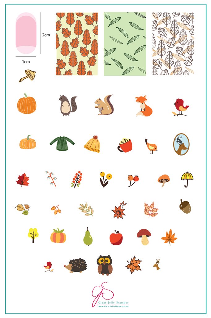 All About Autumn (CJS-88) - Clear Jelly Stamping Plate Main image