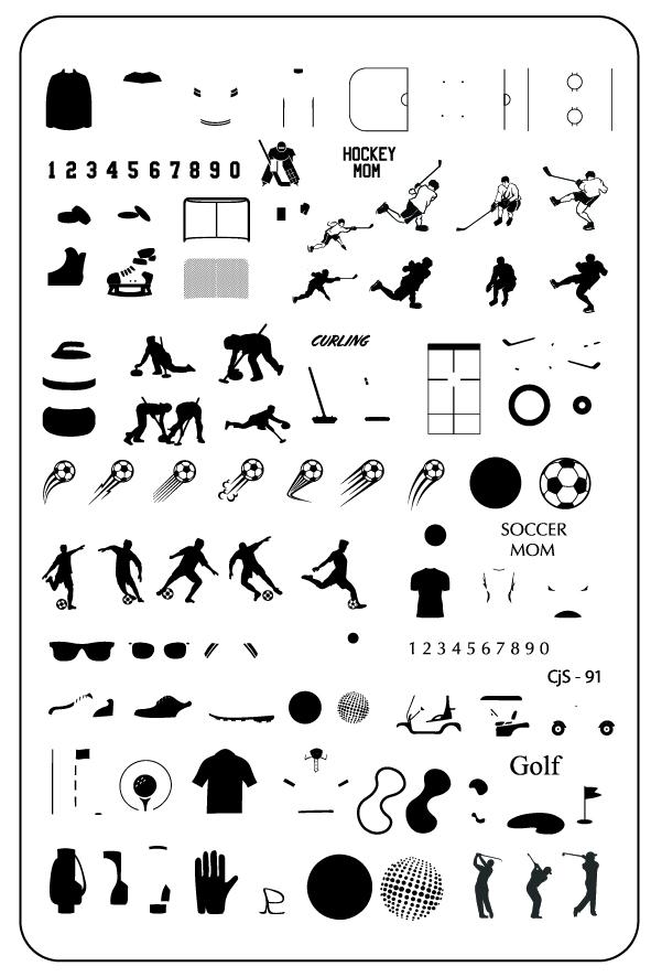 Sports Fans (CjS-91)  - Clear Jelly Stamping Plate