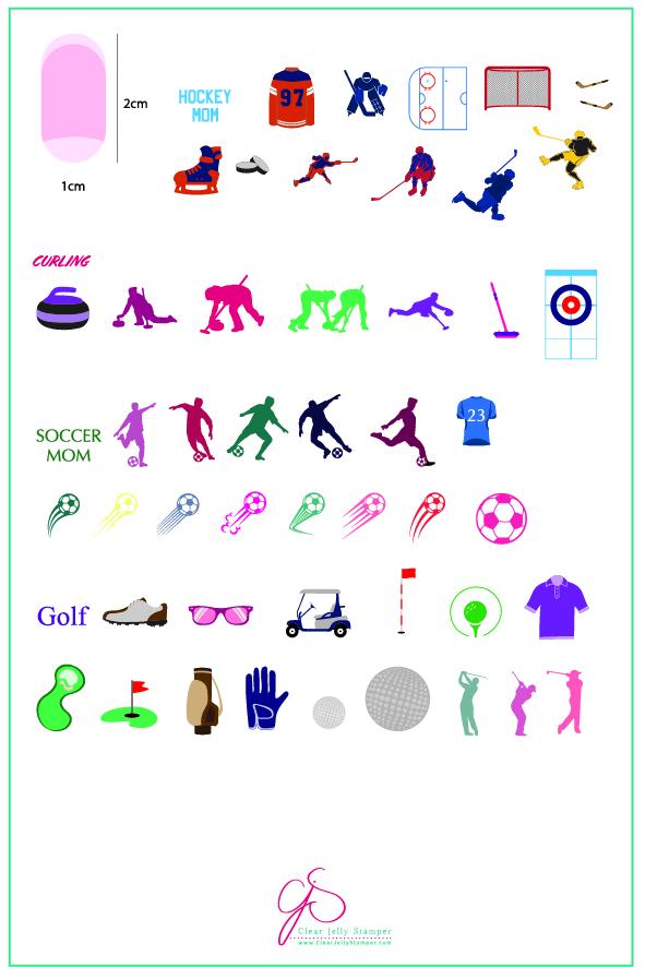 Sports Fans (CjS-91)  - Clear Jelly Stamping Plate Secondary image