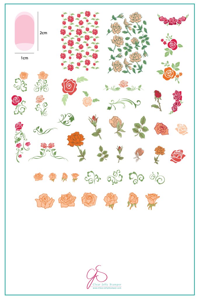 All is Rose-y (CJS-92) - Clear Jelly Stamping Plate Main image
