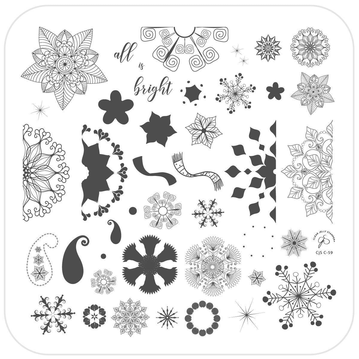 All Is Bright (CjS-C-59)  - CJS Medium Stamping Plate Secondary image