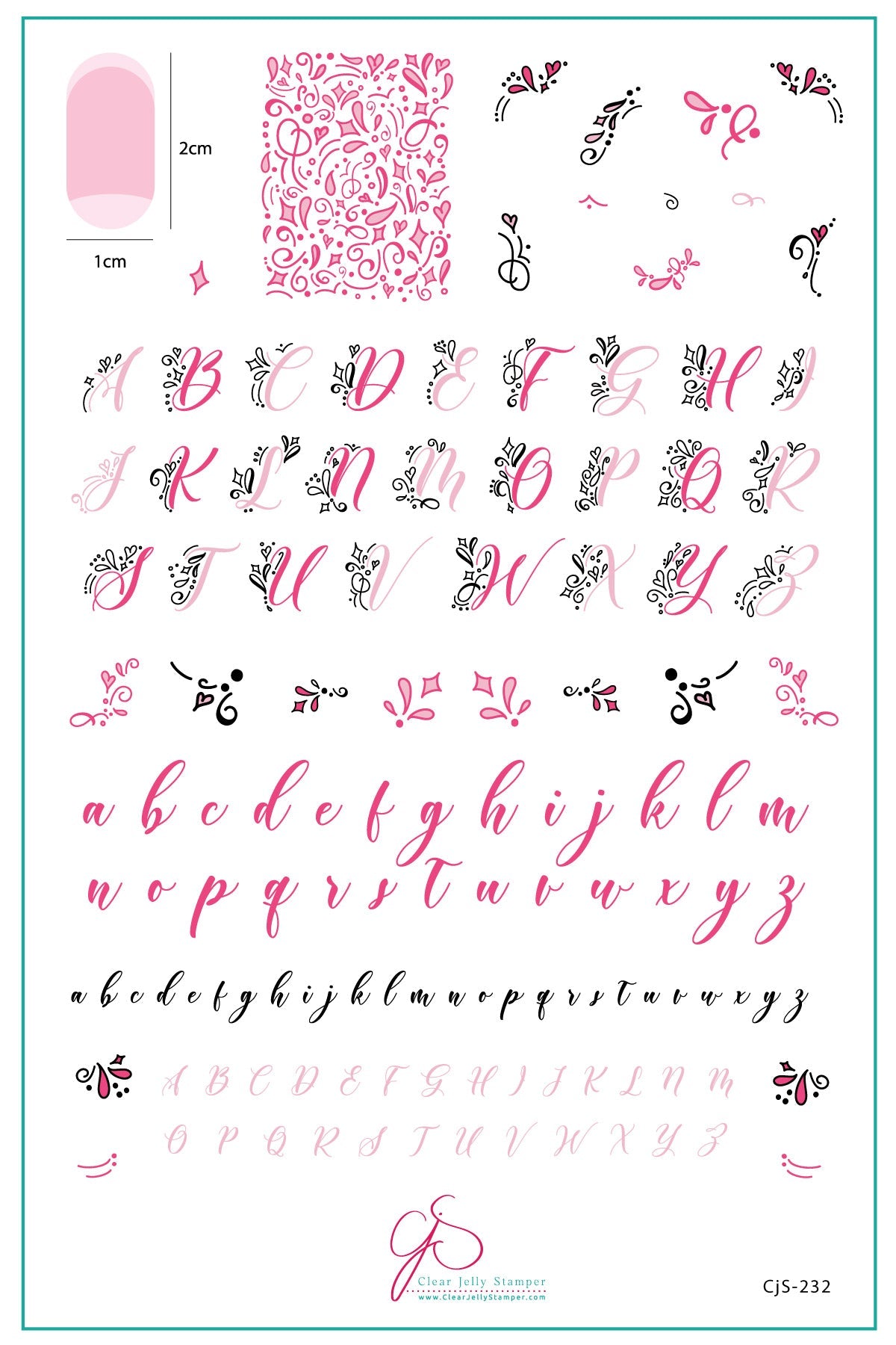 Alphabet – Twirly Swirly (CjS-232) - Clear Jelly Stamping Plate Main image