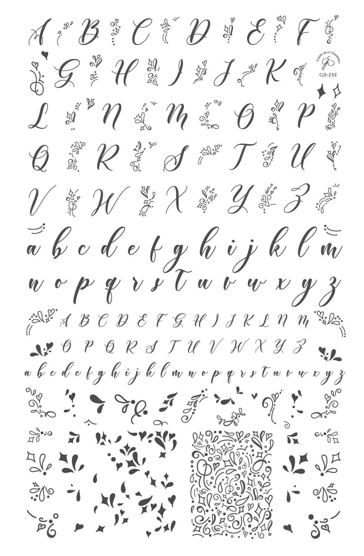 Alphabet – Twirly Swirly (CjS-232) - Clear Jelly Stamping Plate