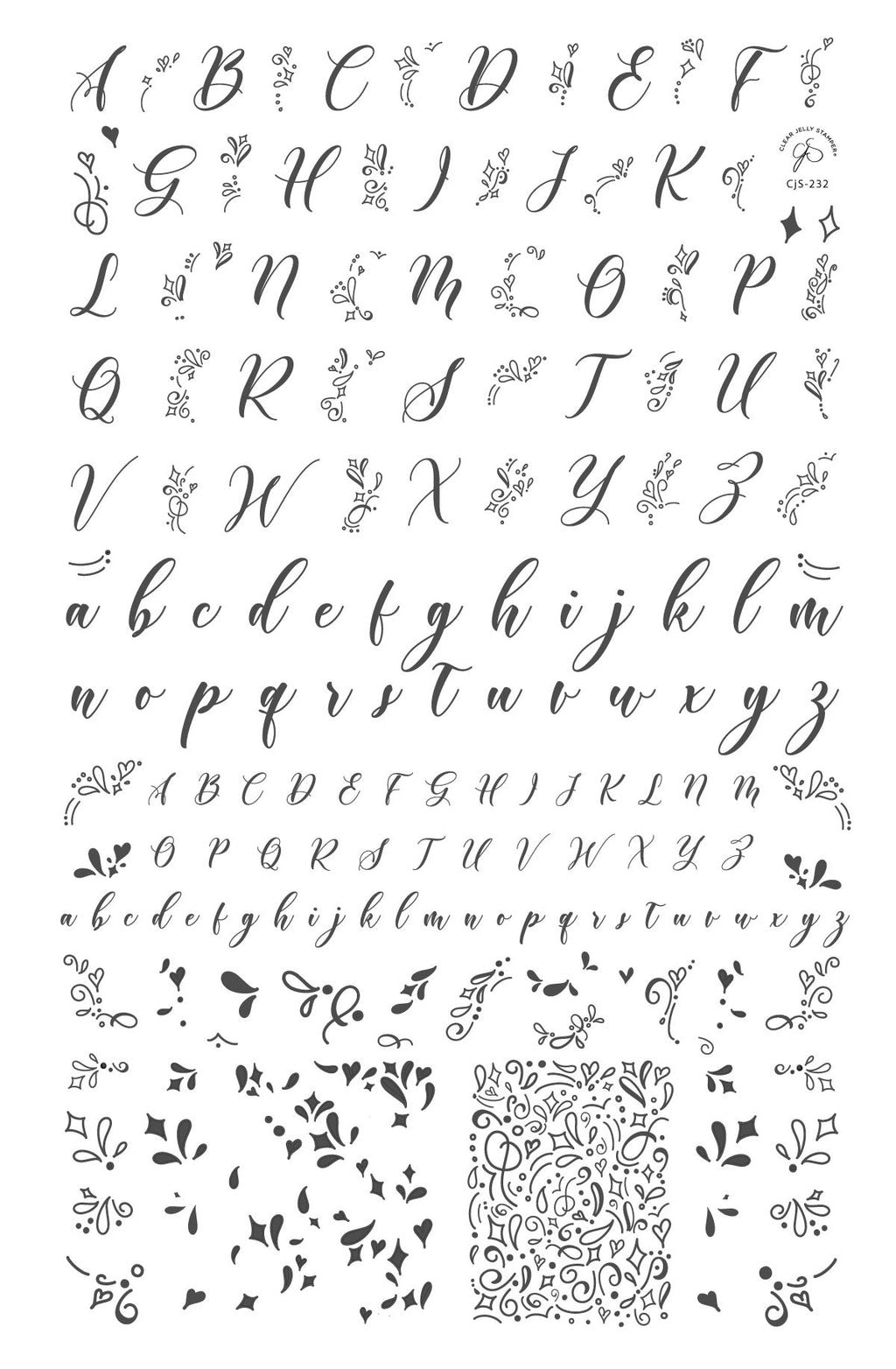 Alphabet – Twirly Swirly (CjS-232) - Clear Jelly Stamping Plate