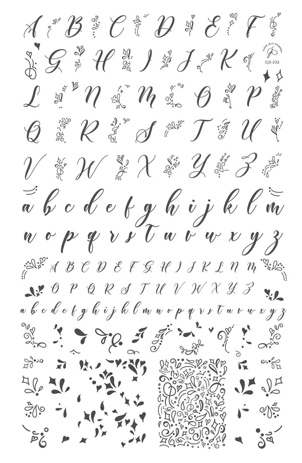 Alphabet – Twirly Swirly (CjS-232) - Clear Jelly Stamping Plate
