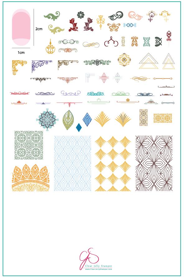Delicate Deco (CjS-101)  - Clear Jelly Stamping Plate Main image
