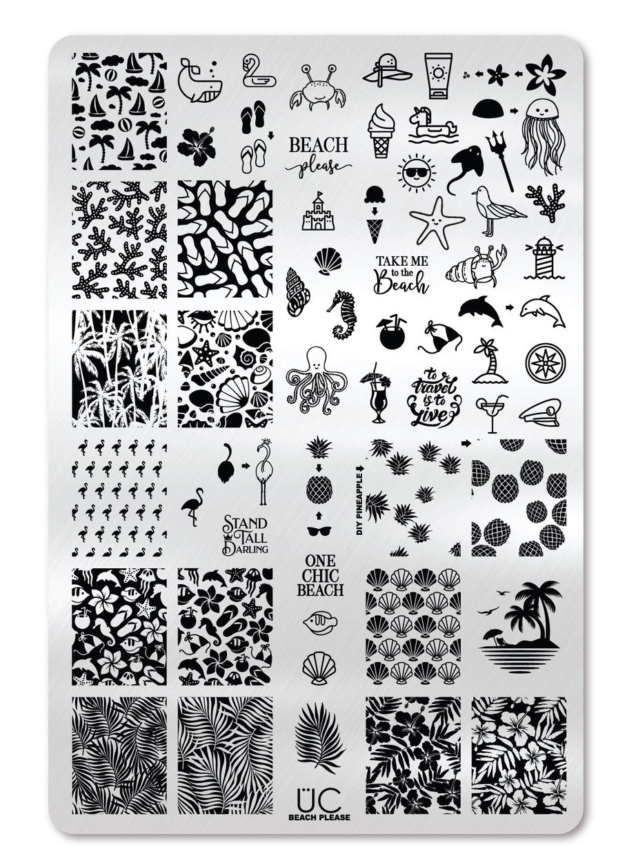 Beach Please - Uber Chic Stamping Plate Main image