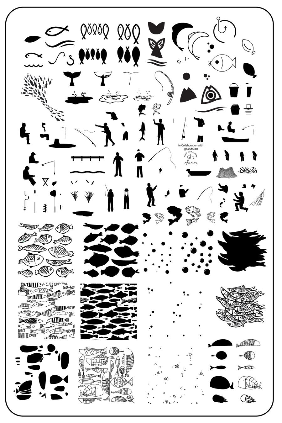 Gone Fishing! (CjS-LC-55) - Clear Jelly Stamping Plate Main image