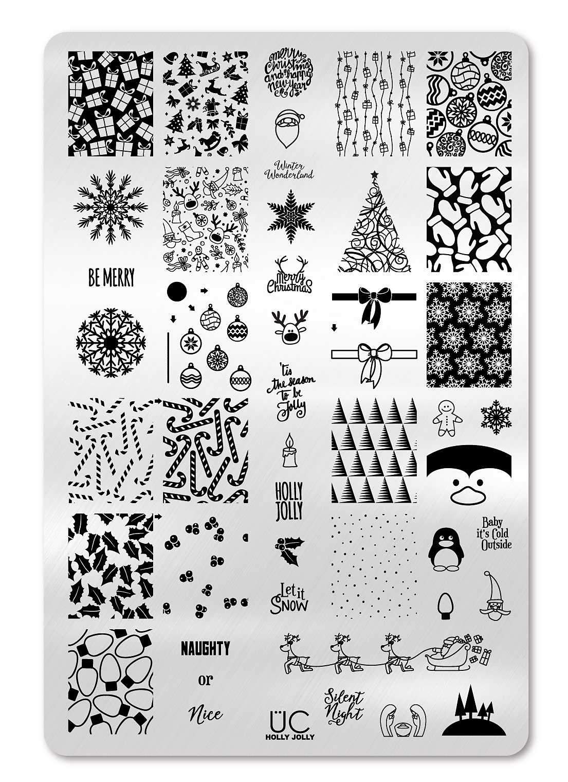 Holly Jolly / Christmas 02 - Uber Chic Stamping Plate Main image
