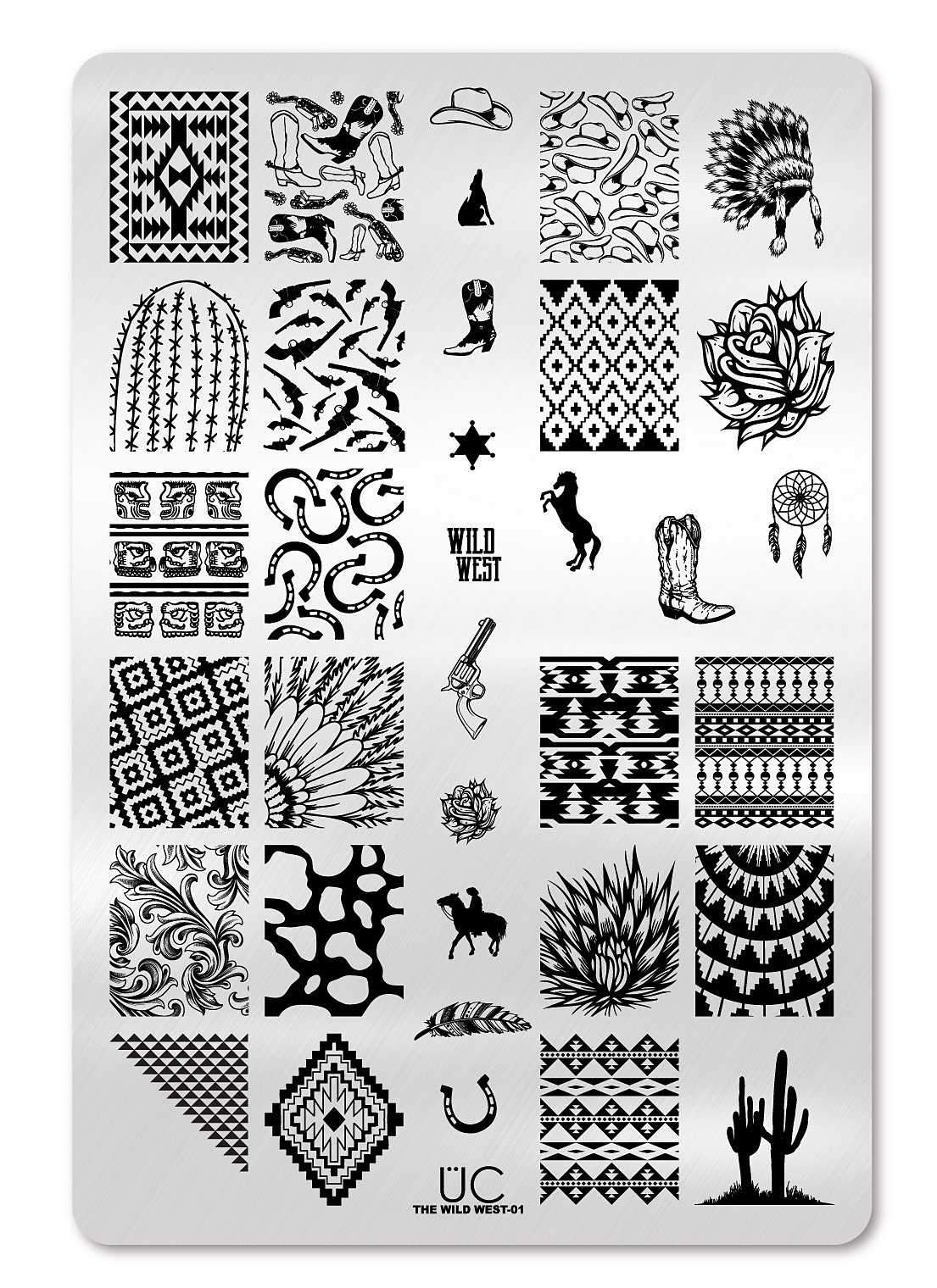 Wild West 1 - Uber Chic Stamping Plate Main image
