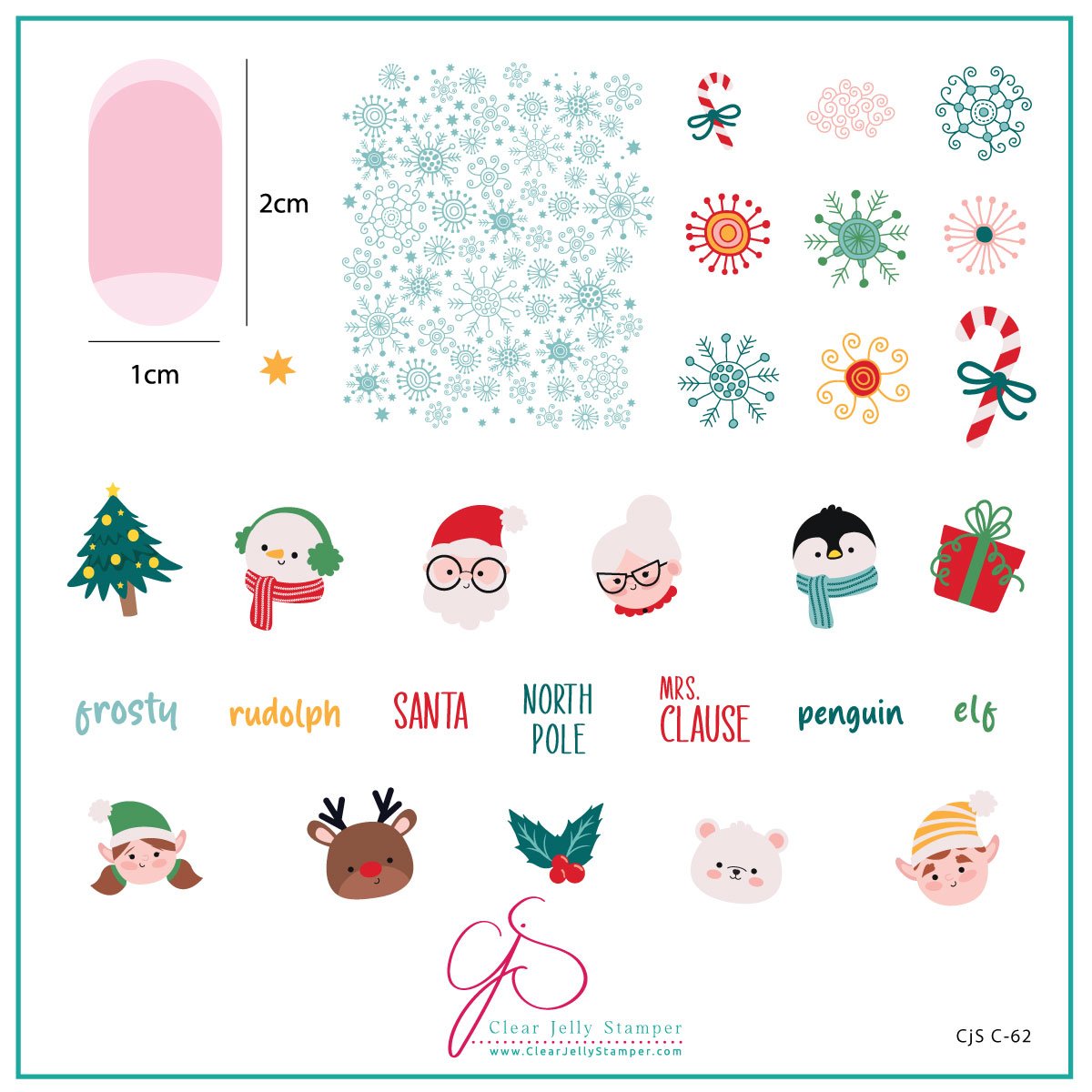 Cast Of Christmas Cuties (CjSC-62)  - CJS Medium Stamping Plate Main image