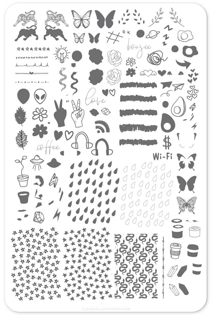 Koko by Design (CjS-103) - Clear Jelly Stamping Plate Secondary image