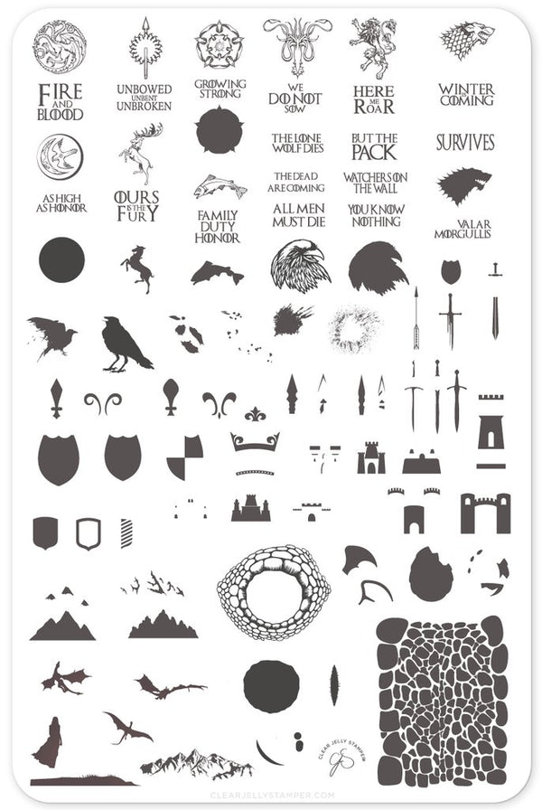 Winter is Coming (CjS-108) LIMITED EDITION - Clear Jelly Stamping Plate