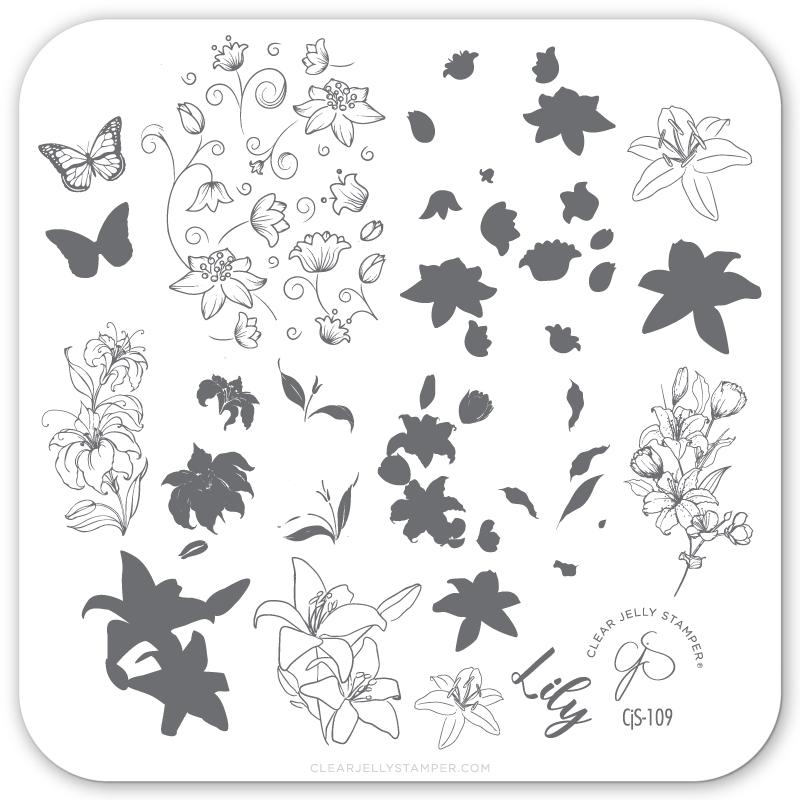 Lovely Lilies (CjS-109) - CJS Small Stamping Plate Secondary image