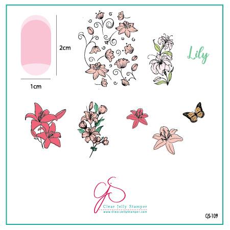 Lovely Lilies (CjS-109) - CJS Small Stamping Plate Main image