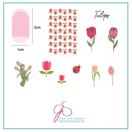 Tu Many Tulips (CjS-111) - CJS Small Stamping Plate