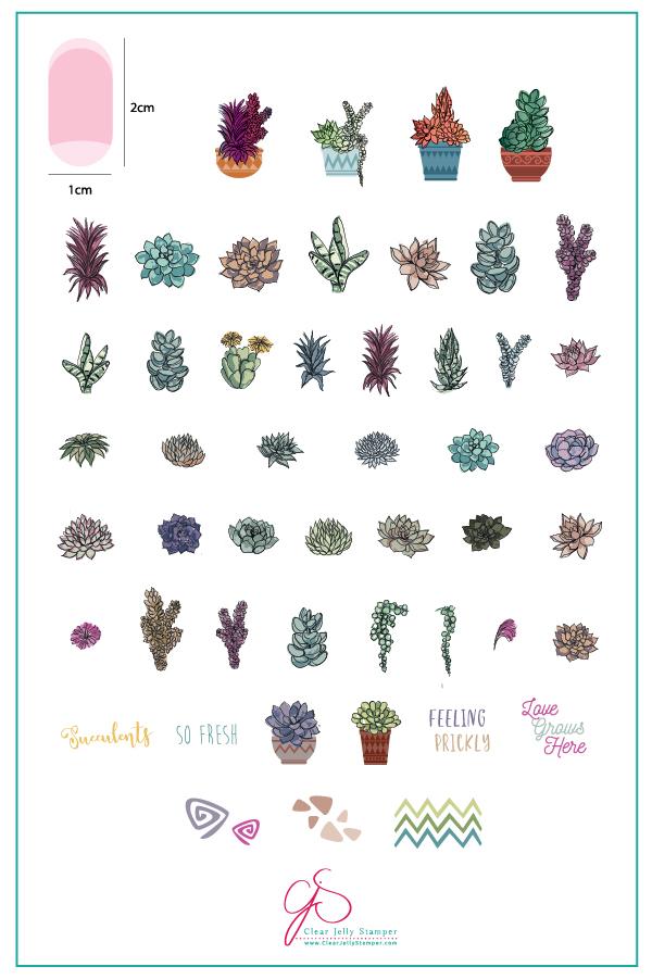 Oh So Succulent! (CjS-123) - Clear Jelly Stamping Plate