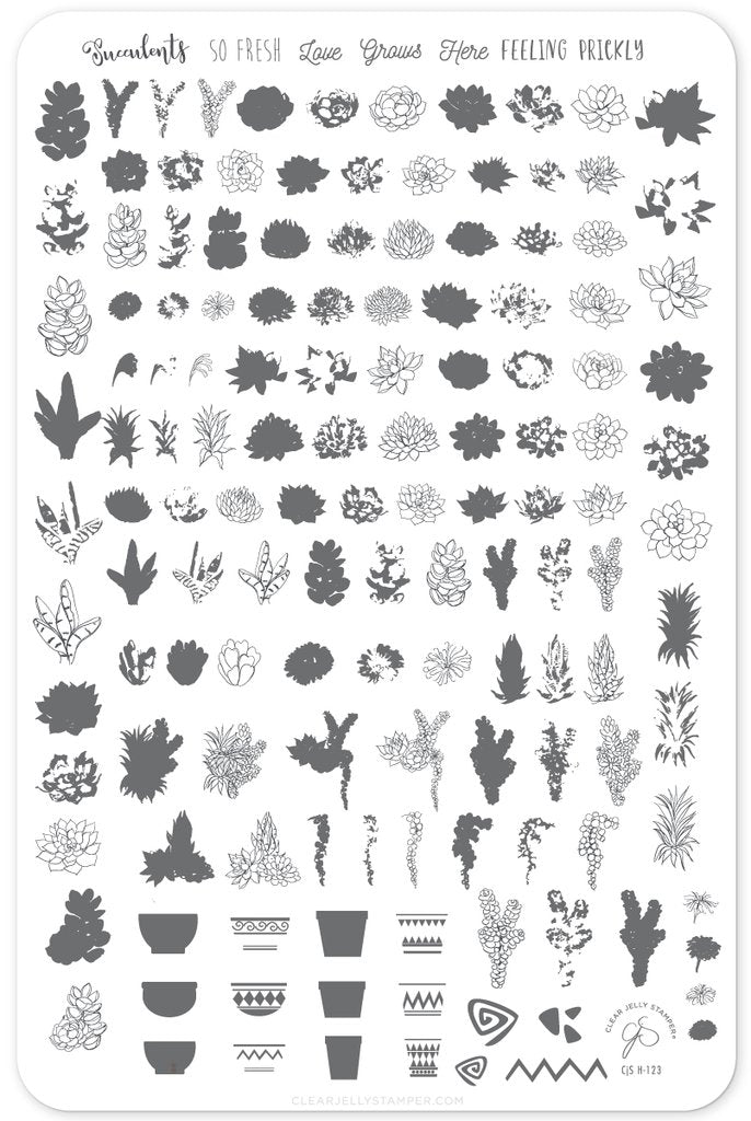 Oh So Succulent! (CjS-123) - Clear Jelly Stamping Plate