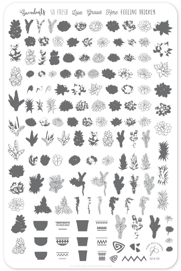 Oh So Succulent! (CjS-123) - Clear Jelly Stamping Plate