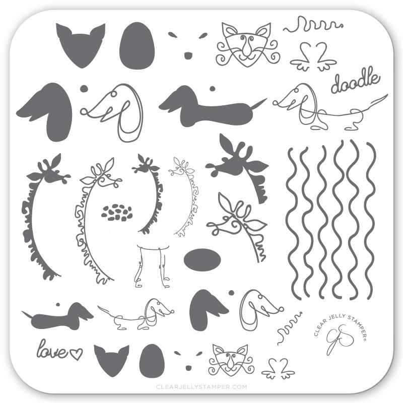 Doodle Love (CjS-127) - CJS Small Stamping Plate